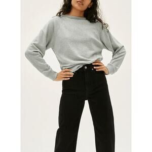 EVERLANE •Women S• Pullover French Terry Crewneck Sweatshirt Grey Gray